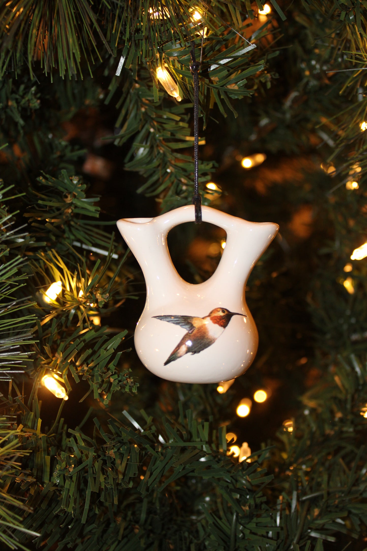 Hummingbird Wedding Vase Christmas Ornament