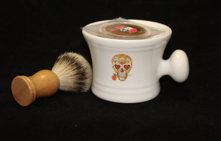Rose Day of the Dead - Sugar Skull - Dia De Los Muertes- shaving mug