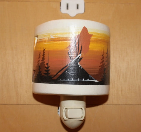 Southwestern Ceramic Night Light, Hand Painted by Native American Navajo Artist