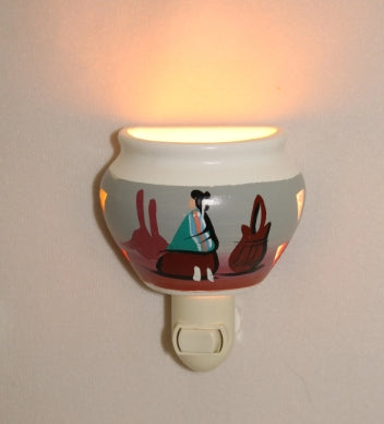 night light, Ceramic Night Light, Southwestern Decor, Hand painted, made in the USA, Nite Light
