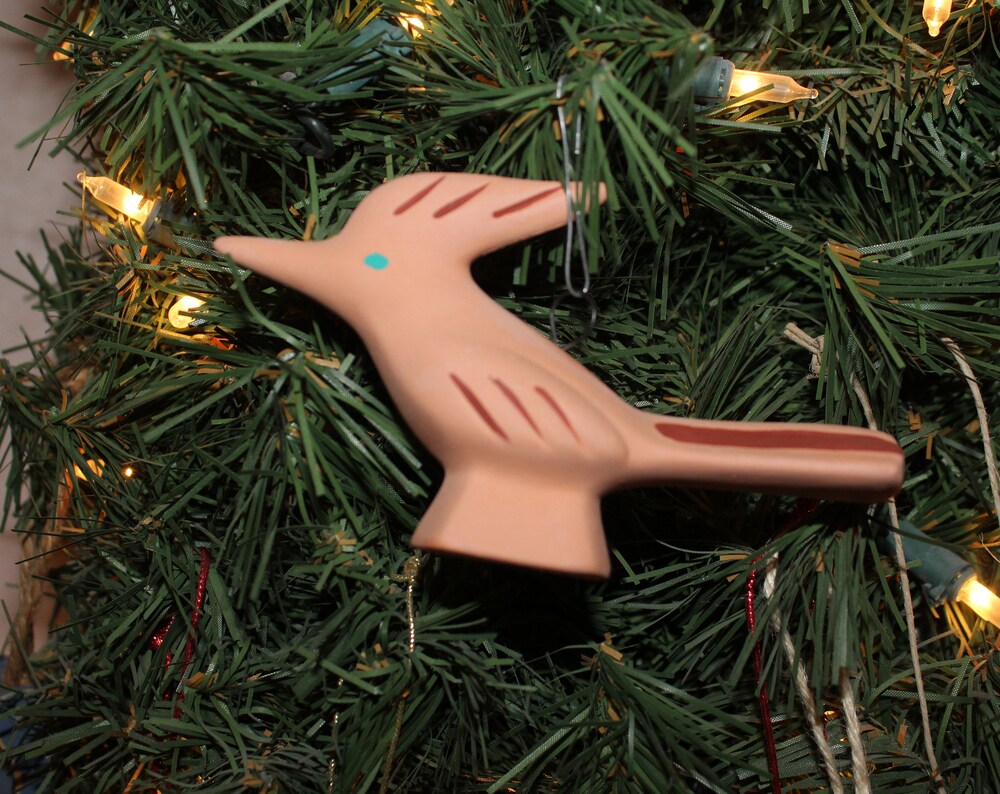 Roadrunner Southwest design Christmas Ornaments, Hand Painted