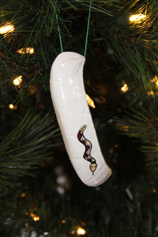 Snake Canoe Christmas Ornament